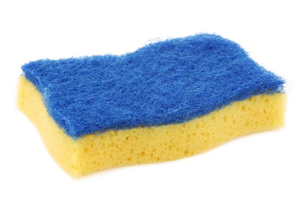 Tampon abrasif jaune et bleu — Photo