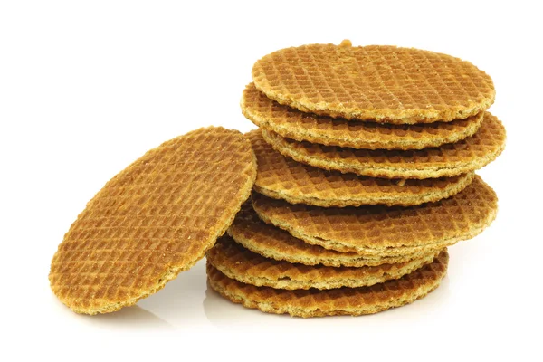 Dutch waffle called a stroopwafel — Stock Photo, Image