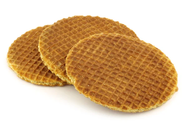 Dutch waffle called a stroopwafel — Stock Photo, Image