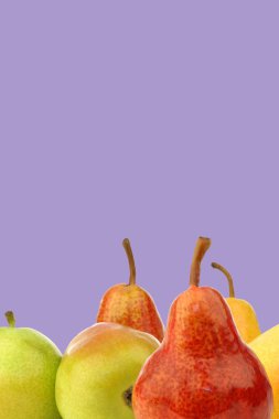 Assortment of different colorful pears clipart