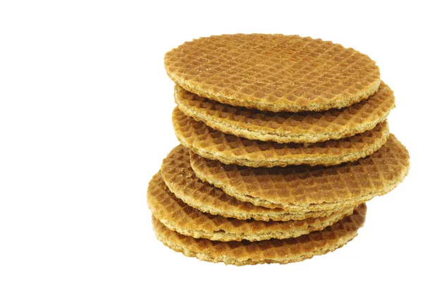 Nederländska våfflor kallas en stroopwafel — Stockfoto