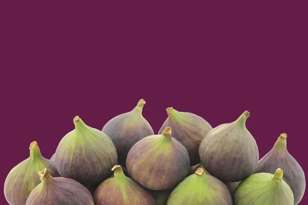 Fresh figs (Ficus carica)on a purple background — Stock Photo, Image