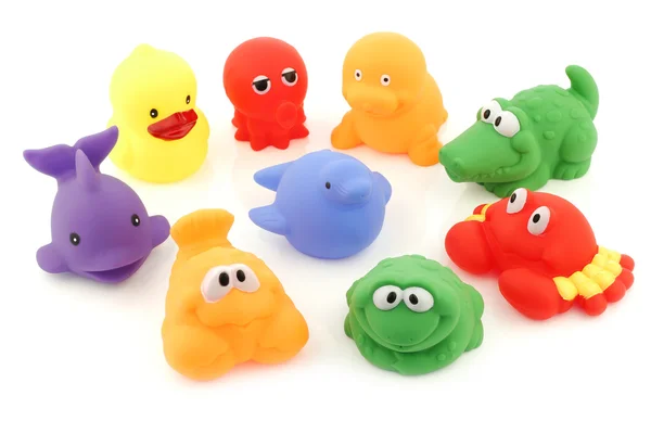 Kolorowy zbiór zabawki do kąpieli — Zdjęcie stockowe