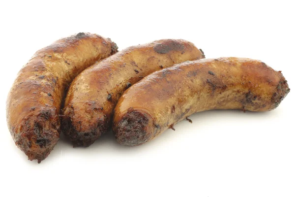 Frissen sült, úgynevezett "bratwurst hagyományos kolbász" — Stock Fotó