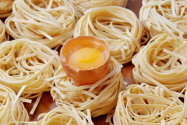 Pasta with eggs — Stock Photo, Image