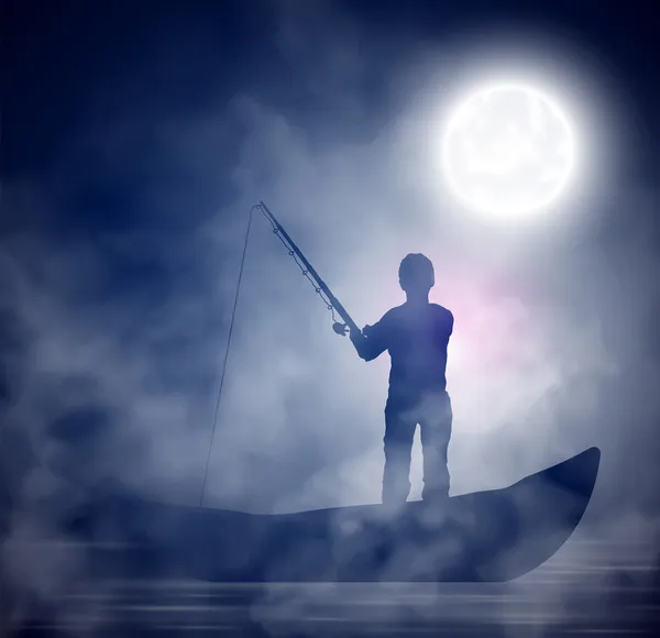 Noční rybolov — Stockový vektor