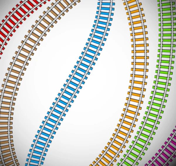 Fond avec des rails colorés — Image vectorielle