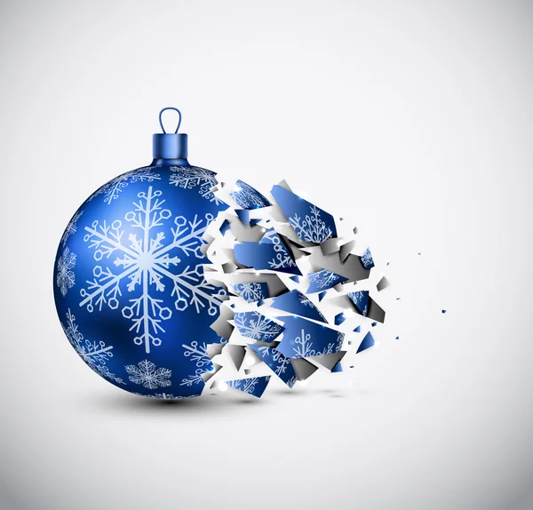 Balle de Noël bleue cassée — Image vectorielle