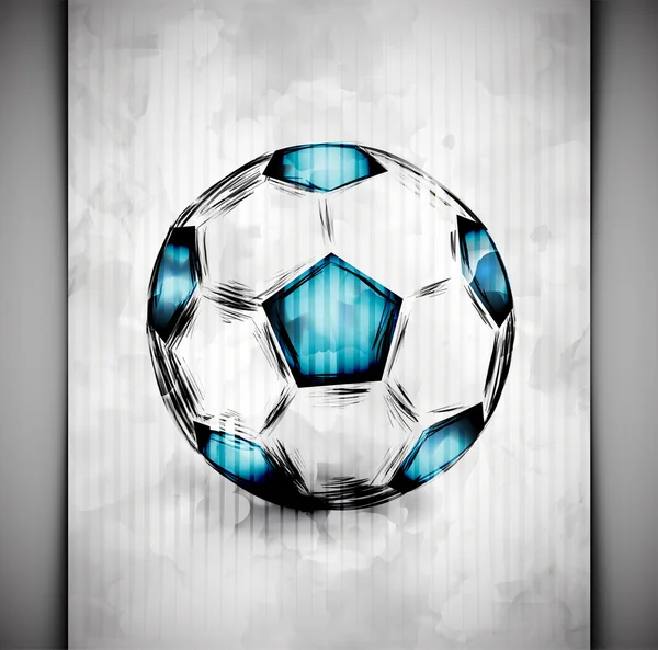 サッカー ボールの水彩画 — ストックベクタ