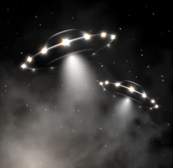 UFO i dimma — Stock vektor