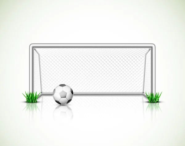 Soccer goal and ball — Stock Vector