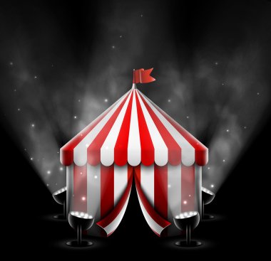 carpa de circo con focos