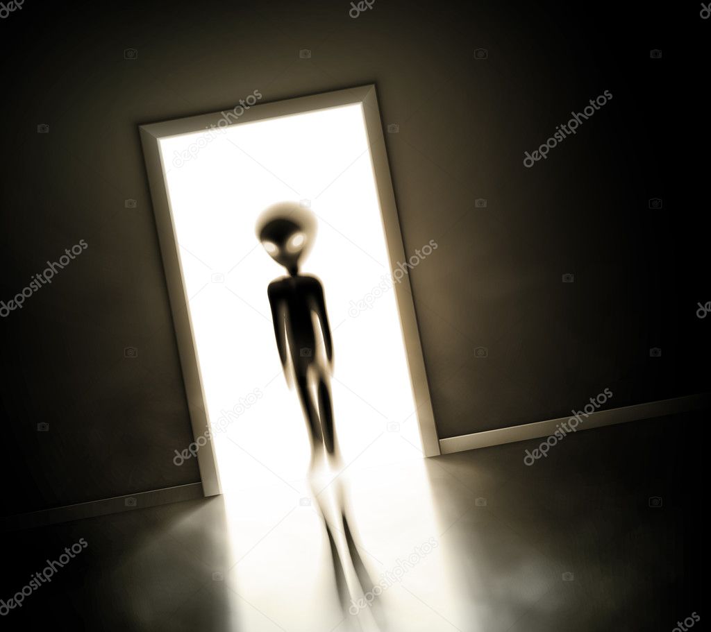Alien at door