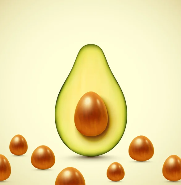 Eine halbe Avocado — Stockvektor