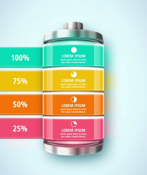 Infographie de batterie — Image vectorielle