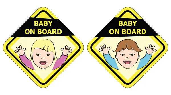 Baby fedélzetén - jel üzenet — Stock Vector