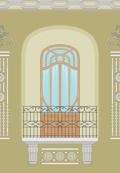 Art Nouveau - fachada sin costuras — Vector de stock