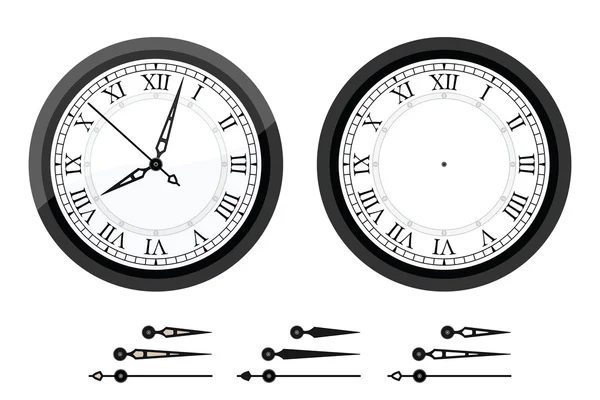 Horloge avec chiffres romains courbés — Image vectorielle