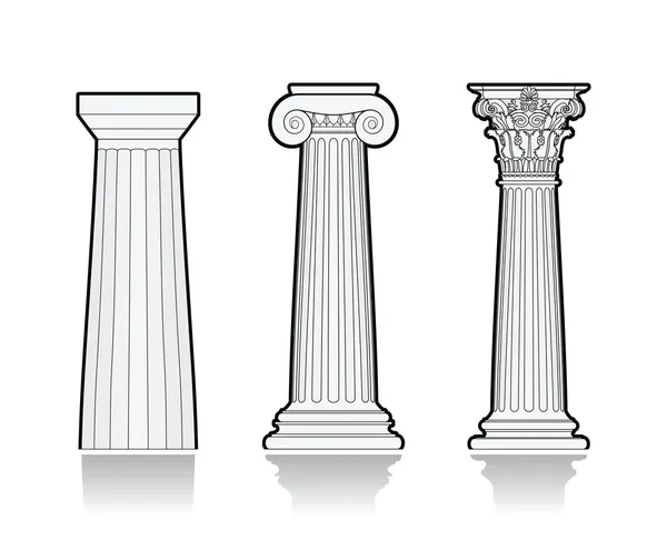 Columnas griegas estilizadas — Vector de stock