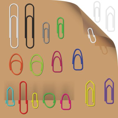 Collection of attractive paper clips (ready to use) clipart