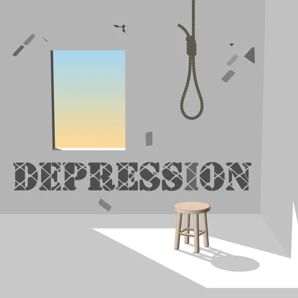 Depresi - Stok Vektor