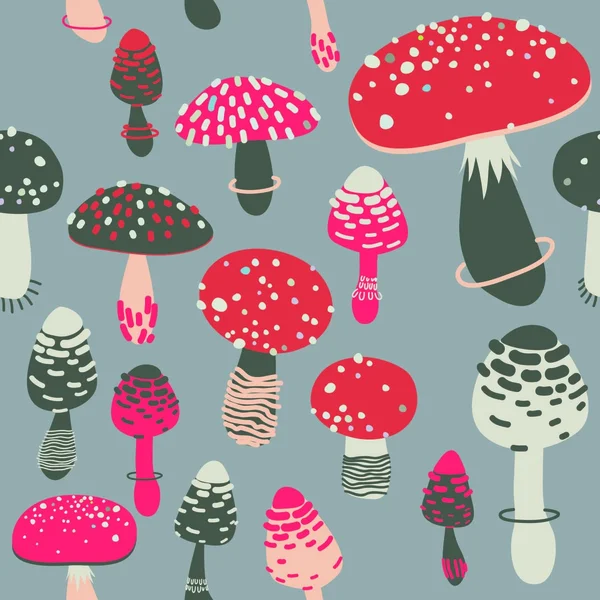 Amanita seamless pattern. Vector — Stock Vector