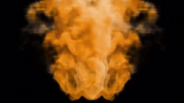 Feu Sur Fond Transparent Animation Boucle Explosion Réaliste Combustion Gaz — Video