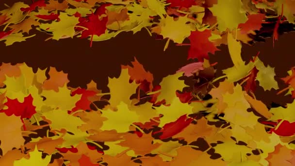Autumn Fall Leaves Transparent Background Blowing Wind Flying Leaves Slow — Stock Video