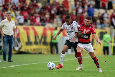 Rio, Brezilya - Ekim 03, 2021: De Arrascaeta, Maracana Stadyumu 'nda düzenlenen Brezilya Şampiyonası' nda (serie A) 23.
