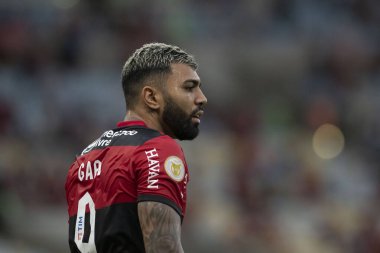 Rio, Brezilya - Ekim 03, 2021: Gabriel Barbosa (Gabigol) Maracana Stadyumu 'nda düzenlenen Brezilya Şampiyonası' nın 23. turunda Flamengo 3 - 0 Athletic-PR arasındaki maçta