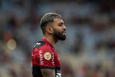 Rio, Brezilya - Ekim 03, 2021: Gabriel Barbosa (Gabigol) Maracana Stadyumu 'nda düzenlenen Brezilya Şampiyonası' nın 23. turunda Flamengo 3 - 0 Athletic-PR arasındaki maçta