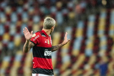 Rio, Brezilya - Ekim 03, 2021: Maracana Stadyumu 'nda düzenlenen Brezilya Şampiyonası' nın (serie A) 23. turunda Flamengo 3 - 0 Athletic-PR arasındaki maçta Pedro oyuncusu