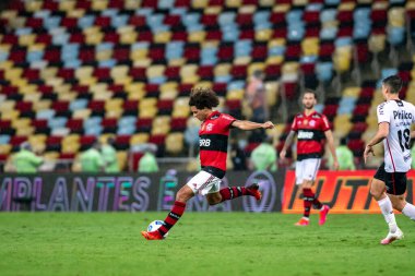 Rio, Brezilya - Ekim 03, 2021: Willian Arao, Maracana Stadyumu 'nda düzenlenen Brezilya Şampiyonası' nda (serie A) 23.