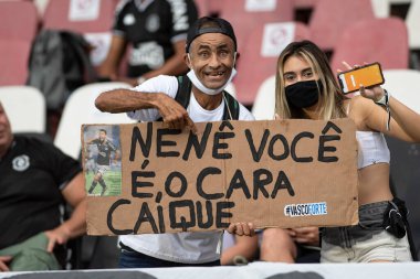 Rio, Brezilya - 16 Ekim 2021: Sao Januario Stadyumu 'nda Vasco 2 ile 1 Coritiba arasında oynanan karşılaşmada Brezilya Şampiyonası' nın 30. turu (serie B)