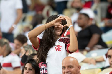 Rio, Brezilya - 23 Ekim 2021: Maracana Stadyumu 'nda Fluminense ve Flamengo arasında oynanan maçta Brezilya Şampiyonası' nın 28 turu (serie A)
