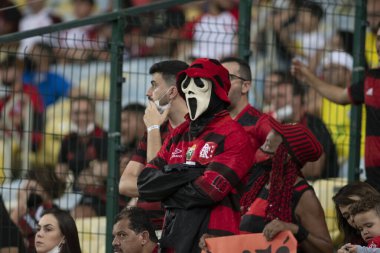 Rio, Brezilya - 23 Ekim 2021: Maracana Stadyumu 'nda Fluminense ve Flamengo arasında oynanan maçta Brezilya Şampiyonası' nın 28 turu (serie A)