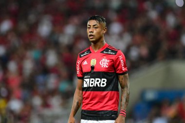 Rio, Brezilya - 17 Kasım 2021: Bruno Henrique, Maracana Stadyumu 'nda oynanan karşılaşmada Flamengo 1' e karşı 0 korintliler arasında oynanan maçta Brezilya Şampiyonası 'nın 33. turu (serie A)