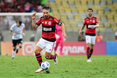 Rio, Brezilya - 17 Kasım 2021: Maracana Stadyumu 'nda düzenlenen Brezilya Şampiyonası' nın 33. turunda Flamengo 1 ile 0 korintliler arasındaki maçta Diego oyuncusu
