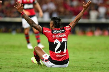 Rio, Brezilya - 17 Kasım 2021: Maracana Stadyumu 'nda oynanan maçta Flamengo 1 ile 0 korintliler arasında oynanan maçta Brezilya Şampiyonası' nın 33. turu (serie A)
