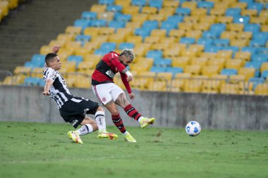 Rio, Brezilya - Aralık 06, 2021: Gabriel Barbosa (Gabigol) Maracana Stadyumu 'nda oynanan 31. Brezilya Şampiyonası (Serie A) maçında Flamengo 0-1 Santos arasındaki maçta