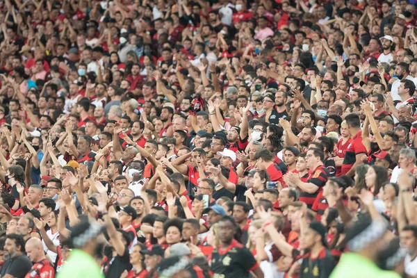 Rio Brésil Décembre 2021 Ventilateur Dans Match Entre Flamengo Santos — Photo