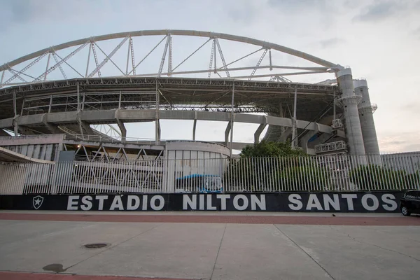 Rio Brazília 2021 Október Kilátás Nilton Santos Stadion Homlokzatára Mérkőzés — Stock Fotó