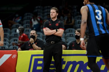 Rio, Brazil - january 09, 2022  Gustavo de Conti of Flamengo coach during the mens New Brazilian Basketball (NBB) game between Flamengo and Pinheiros at Maracazinho Stadium