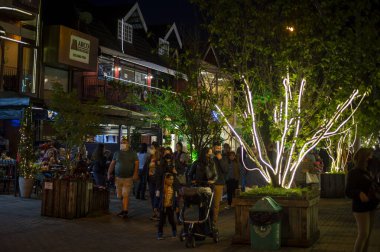 Campos do Jordao, Brezilya - 29 Aralık 2021: Noel ve Yeni Yıl Arifesi sokaklarında hareketlilik