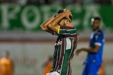 Rio, Brezilya - Şubat 2022: Yago Felipe Fluminense 1 - 0 Audax Rio arasında Luso Brasileiro Stadyumu 'nda oynanan Carioca Şampiyonası (Taca Guanabara) maçında 3.