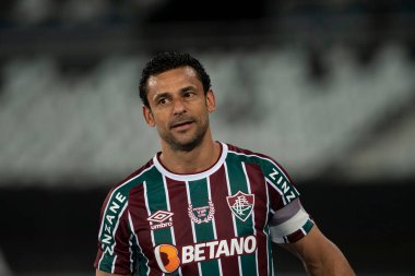 Rio, Brezilya - 10 Şubat 2022: Fred Fluminense 2 'ye karşı 1 Botafogo arasındaki maçta Nilton Santos Stadyumu' nda Carioca Şampiyonası (Taca Guanabara) 5. raundunda yer aldı.