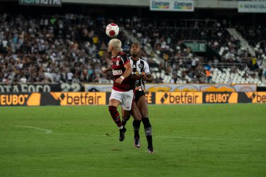 Rio, Brezilya - 23 Şubat 2022: De Arrascaeta oyuncusu Nilton Santos Stadyumu 'nda oynanan Carioca Şampiyonası (Taca Guanabara) 8. raundunda Botafogo 1 - 3 Flamengo arasında oynanan karşılaşmada