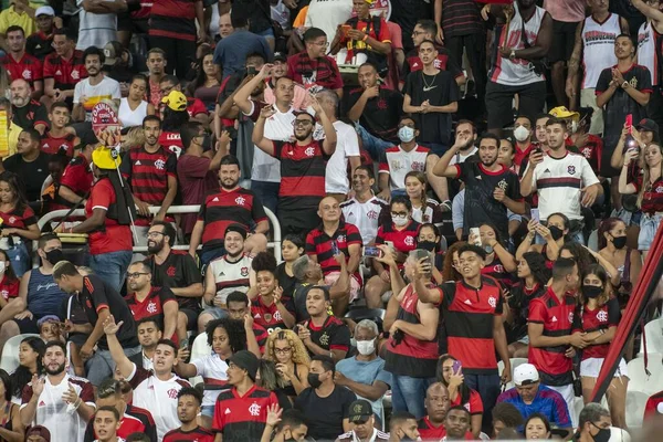 Rio Brazil Luty 2022 Fani Meczu Między Botafogo Flamengo Ósmej — Zdjęcie stockowe