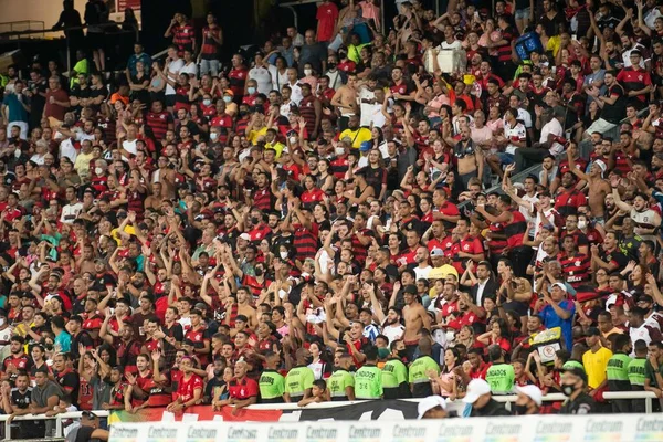 Rio Brazilië Februari 2022 Fans Wedstrijd Tussen Botafogo Flamengo Door — Stockfoto