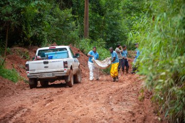 Nova Friburgo, Brezilya - 15 Ocak 2011: 2011 'de Rio de Janeiro eyaletinin dağlık bölgesinde aşırı yağmur nedeniyle meydana gelen doğal afet şehri harap etti.